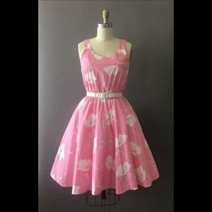 Vintage Pink Fit & Flare Dress